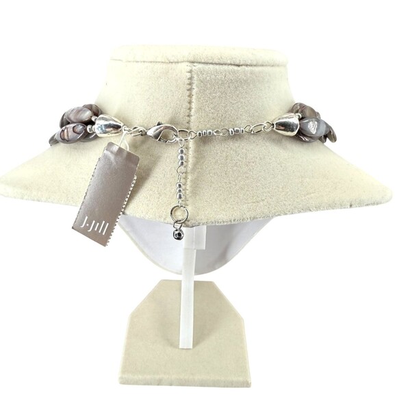 J. Jill Shell Necklace & Bracelet Set Mixed Metal Cluster Mother Pearl Abalone - Picture 15 of 16